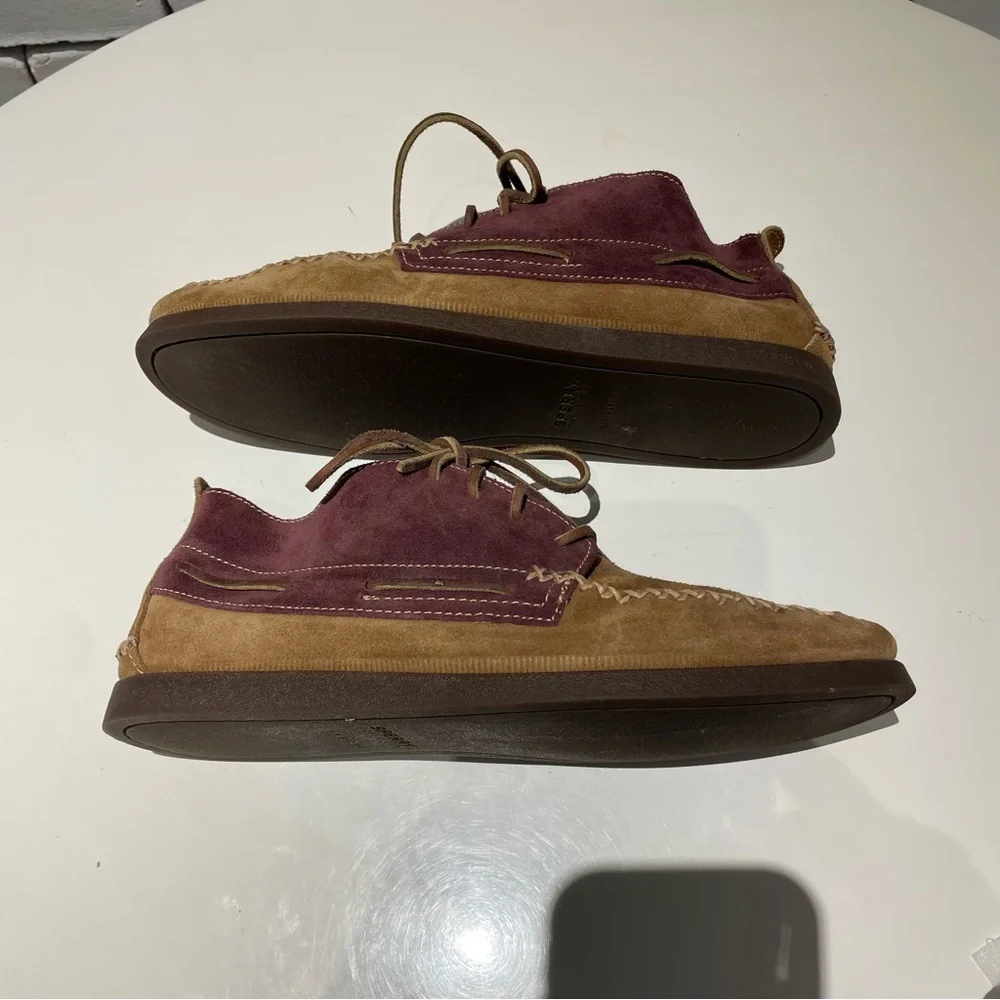 Sperry Men's Leather Top Sider Chukka Boot Burgundy & Brown Size 9.5